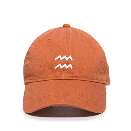 Aquarius Zodiac Embroidered Dad Hat - Adjustable Cotton Baseball Cap, Olive Green - View #4