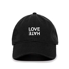 Love Hate Baseball Cap Embroidered Cotton Adjustable Dad Hat