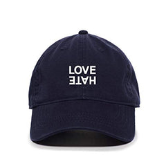 Love Hate Baseball Cap Embroidered Cotton Adjustable Dad Hat