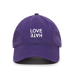 Love Hate Baseball Cap Embroidered Cotton Adjustable Dad Hat