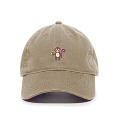DSGN By DNA Monkey with Banana Baseball Cap Embroidered Cotton Adjustable Dad Hat