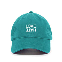 Love Hate Baseball Cap Embroidered Cotton Adjustable Dad Hat