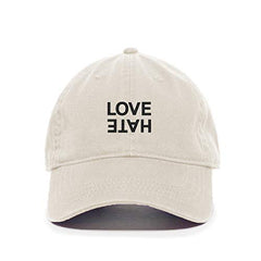 Love Hate Baseball Cap Embroidered Cotton Adjustable Dad Hat