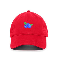 DSGN BY DNA Blueberries Embroidered Baseball Cap Cotton Adjustable Dad Hat
