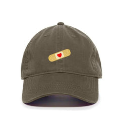 DSGN BY DNA Bandage with Heart Embroidered Baseball Cap Cotton Adjustable Dad Hat