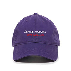 Spread Kindness Not Germs Baseball Cap Embroidered Cotton Adjustable Dad Hat