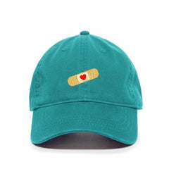 DSGN BY DNA Bandage with Heart Embroidered Baseball Cap Cotton Adjustable Dad Hat