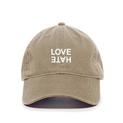 Love Hate Baseball Cap Embroidered Cotton Adjustable Dad Hat