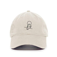 DSGN By DNA Sad Belly Cartoon Baseball Cap Embroidered Cotton Adjustable Dad Hat