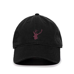 Deer Head Baseball Cap Embroidered Cotton Adjustable Dad Hat