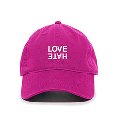 Love Hate Baseball Cap Embroidered Cotton Adjustable Dad Hat