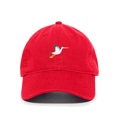 DSGN BY DNA Crane Bird Embroidered Baseball Cap Cotton Adjustable Dad Hat