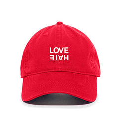 Love Hate Baseball Cap Embroidered Cotton Adjustable Dad Hat