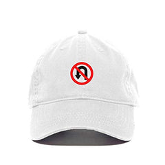 No U Turn Sign Baseball Cap Embroidered Cotton Adjustable Dad Hat