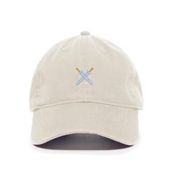DSGN BY DNA Crossed Swords Embroidered Baseball Cap Cotton Adjustable Dad Hat