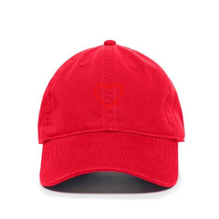 DSGN BY DNA Barbed Wire Heart Embroidered Baseball Cap Cotton Adjustable Dad Hat