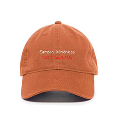 Spread Kindness Not Germs Baseball Cap Embroidered Cotton Adjustable Dad Hat