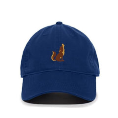 DSGN BY DNA Howling Coyote Embroidered Baseball Cap Cotton Adjustable Dad Hat