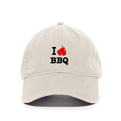 I Love BBQ Baseball Cap Embroidered Cotton Adjustable Dad Hat