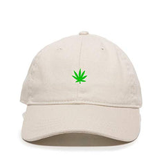 Marijuana Leaf Baseball Cap Embroidered Cotton Adjustable Dad Hat