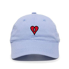Heart Lock Baseball Cap Embroidered Cotton Adjustable Dad Hat
