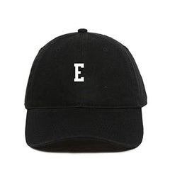 E Initial Letter Baseball Cap Embroidered Cotton Adjustable Dad Hat
