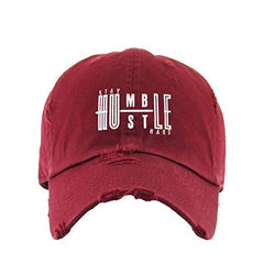 Stay Humble Hustle Hard Vintage Baseball Cap Embroidered Cotton Adjustable Distressed Dad Hat