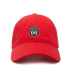 Route 66 Dad Baseball Cap Embroidered Cotton Adjustable Dad Hat