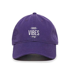 Good Vibes Only Baseball Cap Embroidered Cotton Adjustable Dad Hat