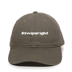 Swipe Right Tinder Dad Baseball Cap Embroidered Cotton Adjustable Dad Hat