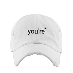 You're A Grammar Police Vintage Baseball Cap Embroidered Cotton Adjustable Distressed Dad Hat