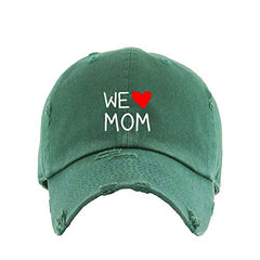 We Love Mom Vintage Baseball Cap Embroidered Cotton Adjustable Distressed Dad Hat