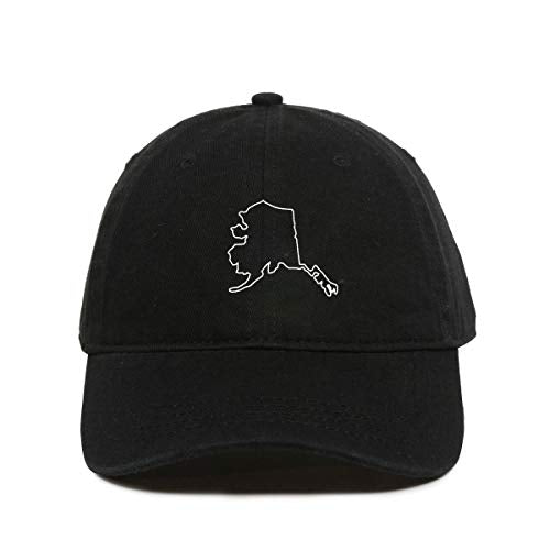 Alaska Map Outline Dad Baseball Cap Embroidered Cotton Adjustable Dad Hat
