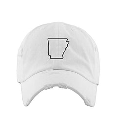 Arkansas Map Outline Dad Vintage Baseball Cap Embroidered Cotton Adjustable Distressed Dad Hat