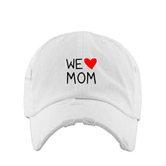 We Love Mom Vintage Baseball Cap Embroidered Cotton Adjustable Distressed Dad Hat