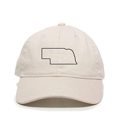 Nebraska Map Outline Dad Baseball Cap Embroidered Cotton Adjustable Dad Hat