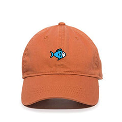 Blue Fish Baseball Cap Embroidered Cotton Adjustable Dad Hat