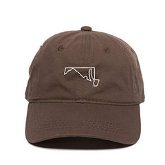 Maryland Map Outline Dad Baseball Cap Embroidered Cotton Adjustable Dad Hat
