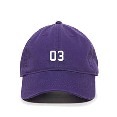 #03 Jersey Number Dad Baseball Cap Embroidered Cotton Adjustable Dad Hat