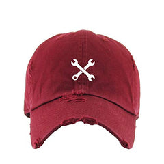 Mechanic Wrench Vintage Baseball Cap Embroidered Cotton Adjustable Distressed Dad Hat
