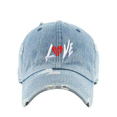 Love Ball Dad Vintage Baseball Cap Embroidered Cotton Adjustable Distressed Dad Hat