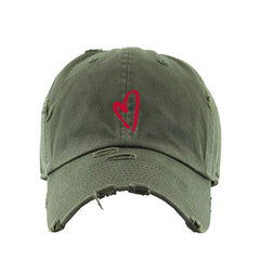 Loose Heart Vintage Baseball Cap Embroidered Cotton Adjustable Distressed Dad Hat