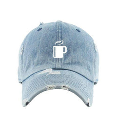 Cup of Coffee Vintage Baseball Cap Embroidered Cotton Adjustable Distressed Dad Hat