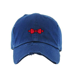 Bowtie Vintage Baseball Cap Embroidered Cotton Adjustable Distressed Dad Hat