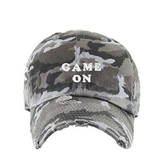 Game On Vintage Baseball Cap Embroidered Cotton Adjustable Distressed Dad Hat