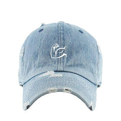 Biceps Flex Vintage Baseball Cap Embroidered Cotton Adjustable Distressed Dad Hat
