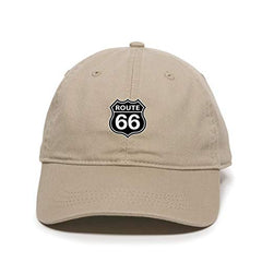 Route 66 Dad Baseball Cap Embroidered Cotton Adjustable Dad Hat