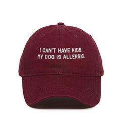Can't Have Kids Dog Allergic Baseball Cap Embroidered Cotton Adjustable Dad Hat