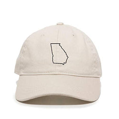 Georgia Map Outline Dad Baseball Cap Embroidered Cotton Adjustable Dad Hat
