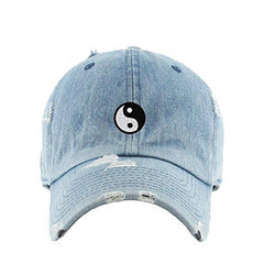 Yin Yang Vintage Baseball Cap Embroidered Cotton Adjustable Distressed Dad Hat